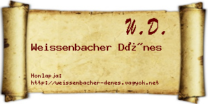 Weissenbacher Dénes névjegykártya